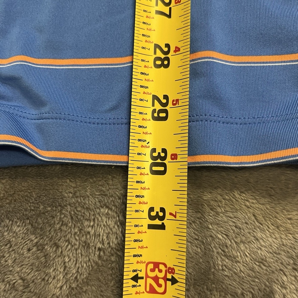 Under Armour Polo Shirt Mens XL Blue Orange Striped HeatGear The Preserve Golf - Picture 7 of 7